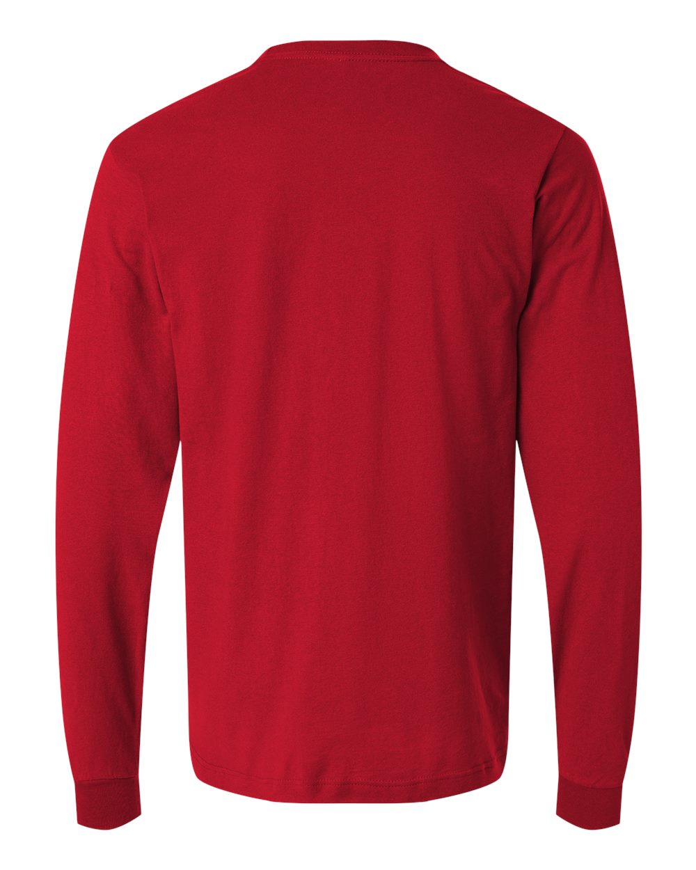 Unisex Fine Jersey Long Sleeve T-Shirt - Back - B00059322 - Red