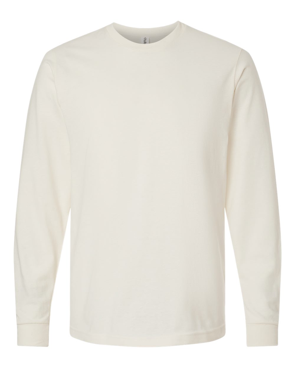 Unisex Fine Jersey Long Sleeve T-Shirt - Front - B00059242 - Natural