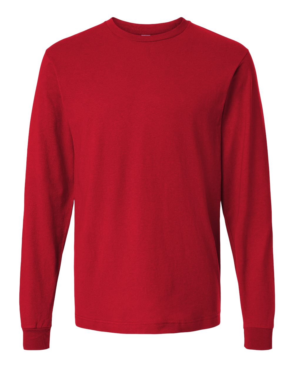 Unisex Fine Jersey Long Sleeve T-Shirt - Front - B00059322 - Red