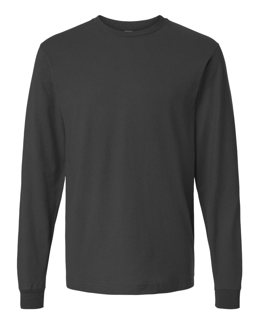 Unisex Fine Jersey Long Sleeve T-Shirt - Front - B00059592 - Charcoal