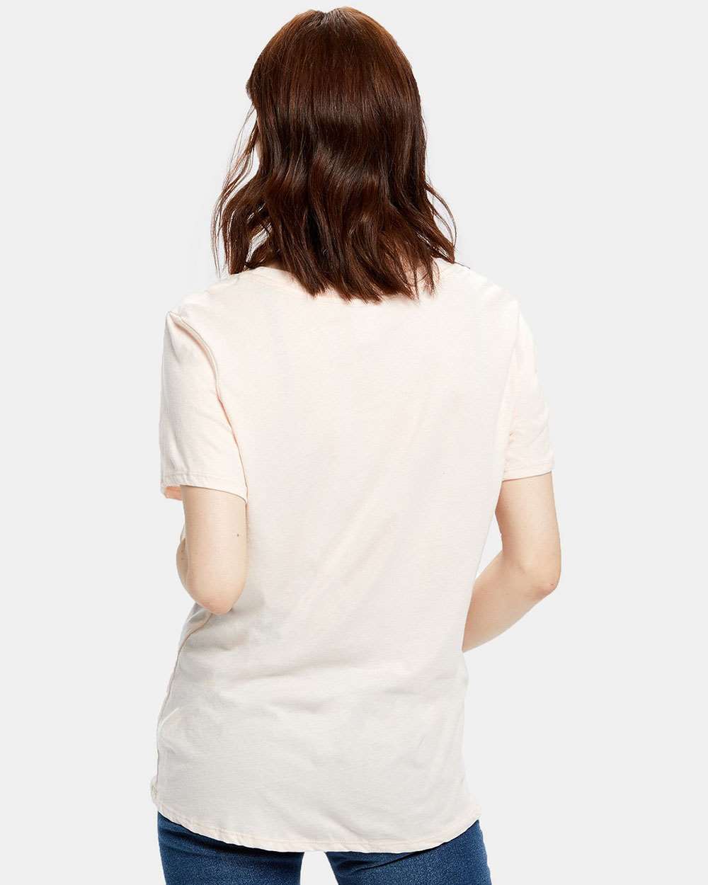 Women's Loose Fit Boyfriend Tee - OnModelBack - B10073303 - Light Rose Pink