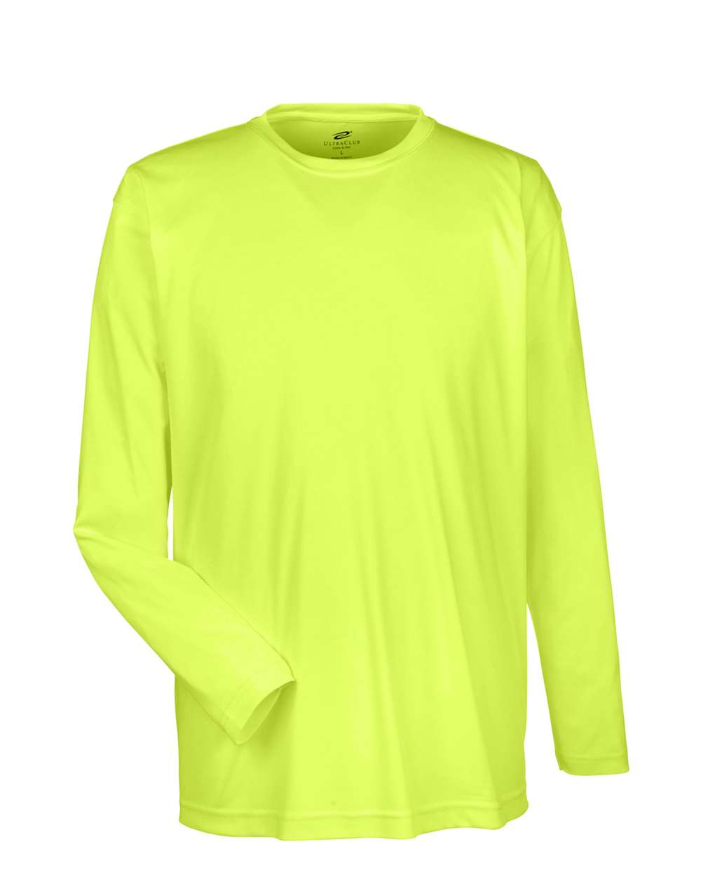 Men's Cool & Dry Sport Long Sleeve Performance Interlock T-Shirt - Front - B910E1122 - Bright Yellow