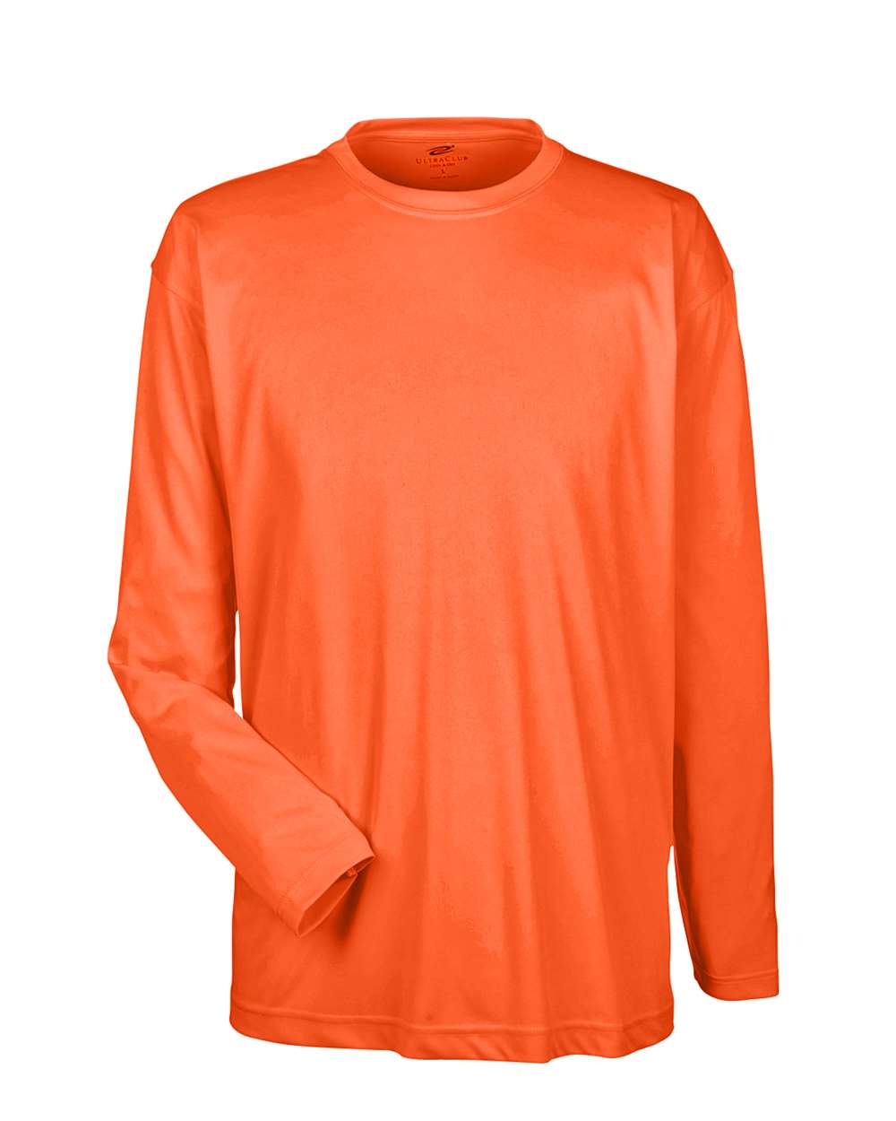 Men's Cool & Dry Sport Long Sleeve Performance Interlock T-Shirt - Front - B910E1662 - Bright Orange