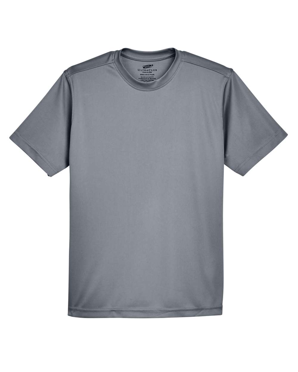 Youth Cool & Dry Sport Performance Interlock T-shirt - Front - B909E1622 - Charcoal