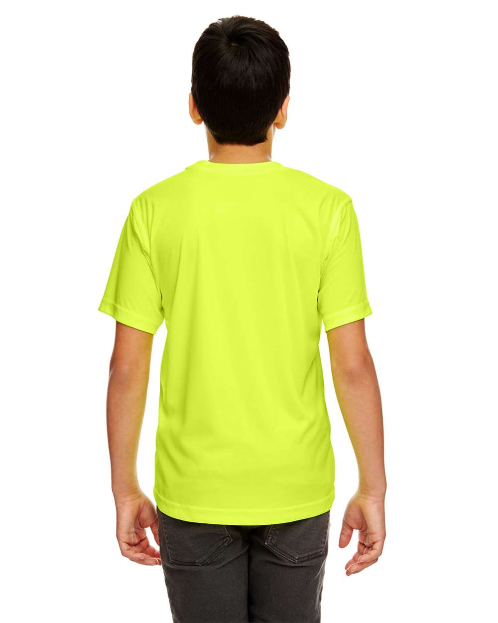Youth Cool & Dry Sport Performance Interlock T-shirt - OnModelBack - B909E1122 - Bright Yellow