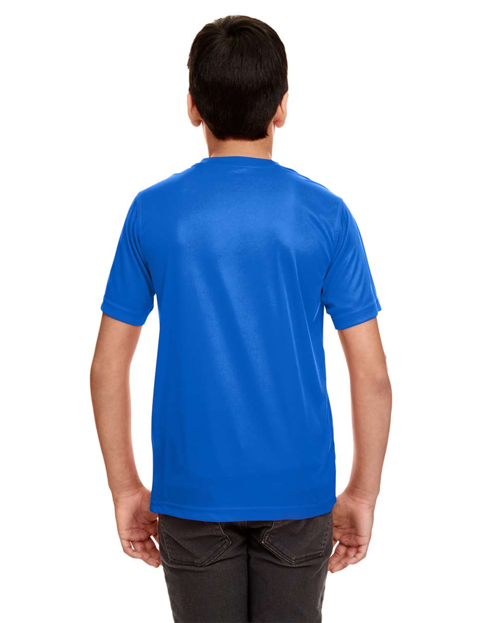 Youth Cool & Dry Sport Performance Interlock T-shirt - OnModelBack - B909E1752 - Royal