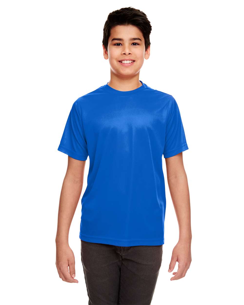 Youth Cool & Dry Sport Performance Interlock T-shirt - OnModelFront - B909E1752 - Royal