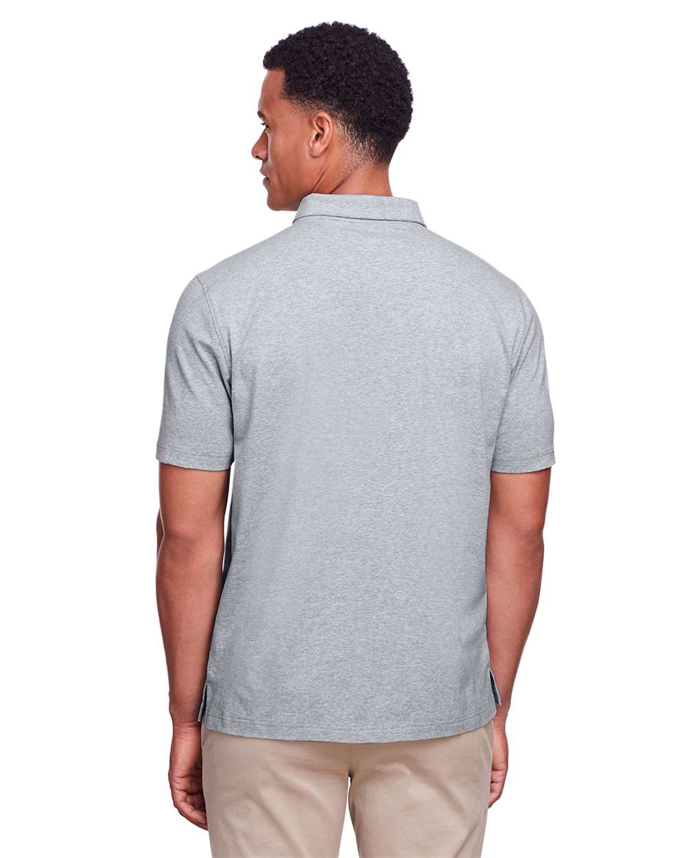 Men's Lakeshore Stretch Cotton Performance Polo - OnModelBack - B960E1093 - Heather Grey