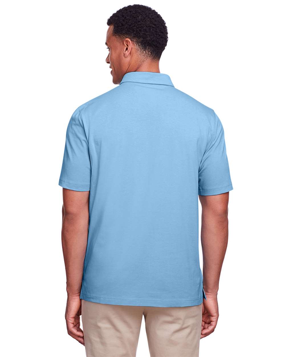 Men's Lakeshore Stretch Cotton Performance Polo - OnModelBack - B960E1263 - Columbia Blue