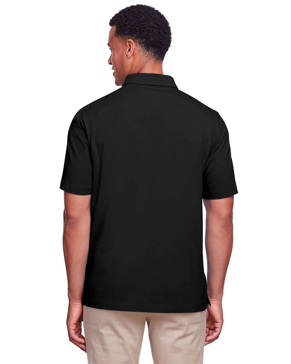 Men's Lakeshore Stretch Cotton Performance Polo - OnModelBack - B960E1503 - Black