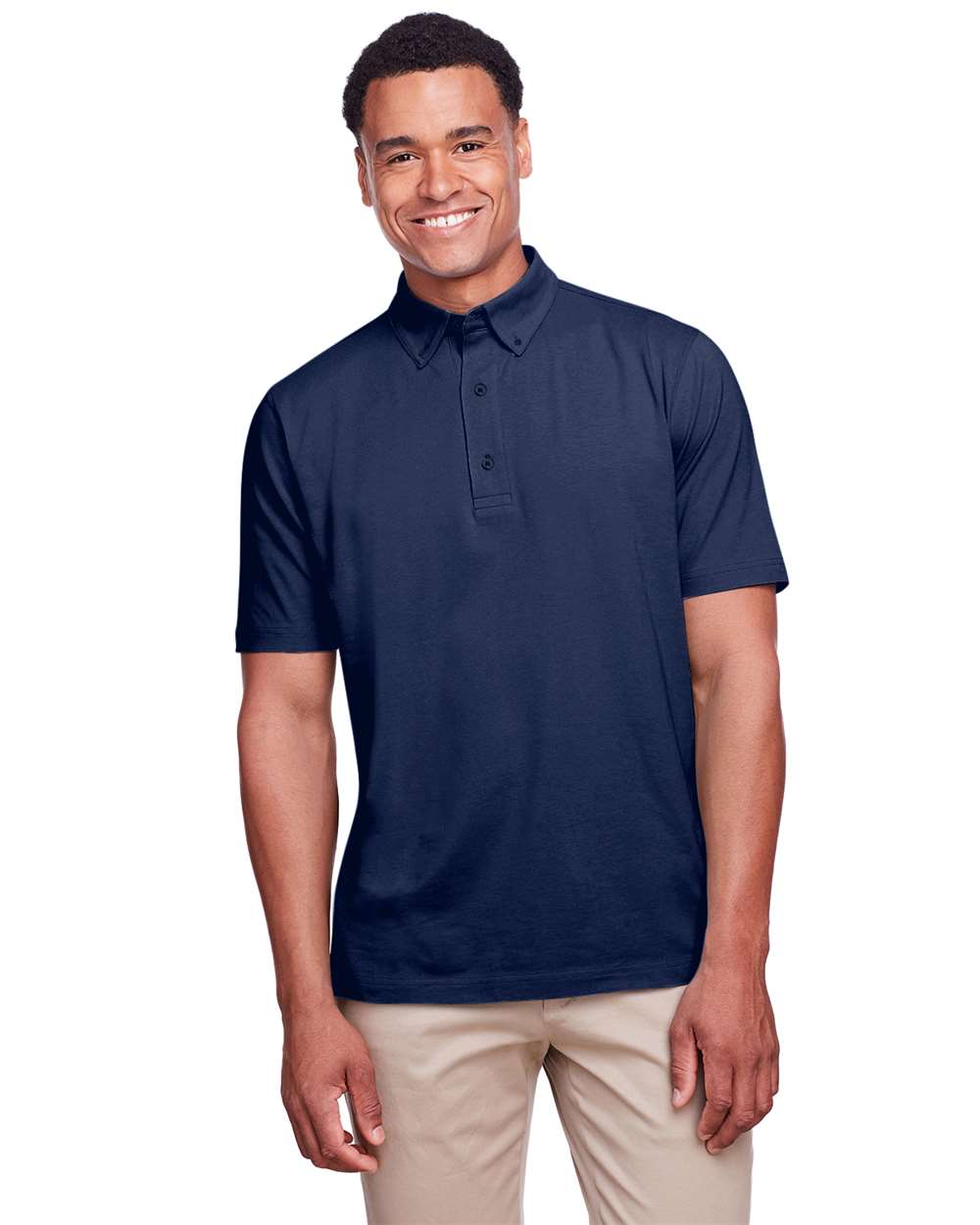 Men's Lakeshore Stretch Cotton Performance Polo - OnModelFront - B960E1653 - Navy