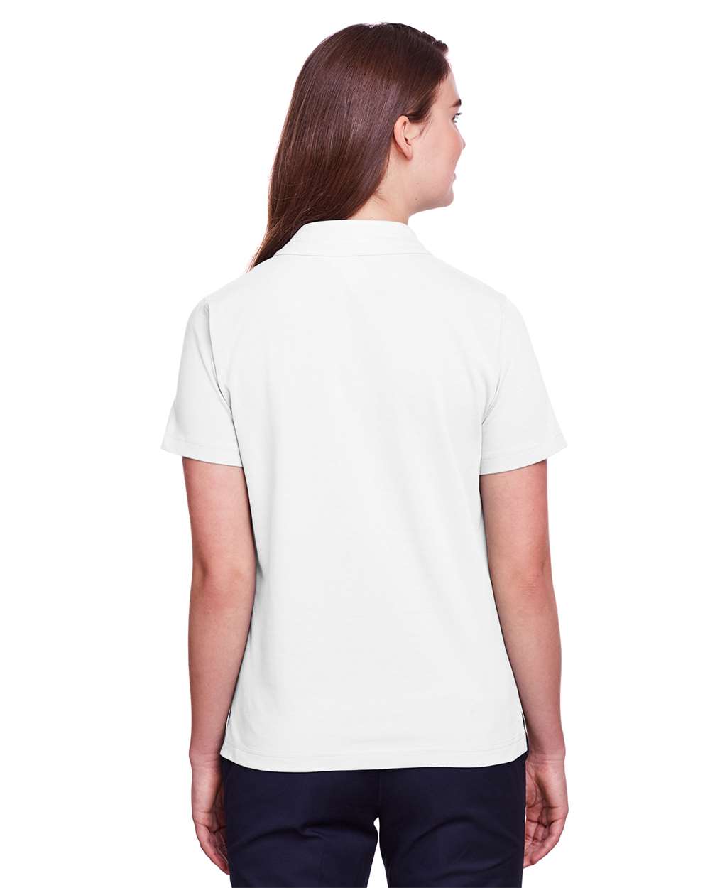 Women's Lakeshore Stretch Cotton Performance Polo - OnModelBack - B961E1002 - White