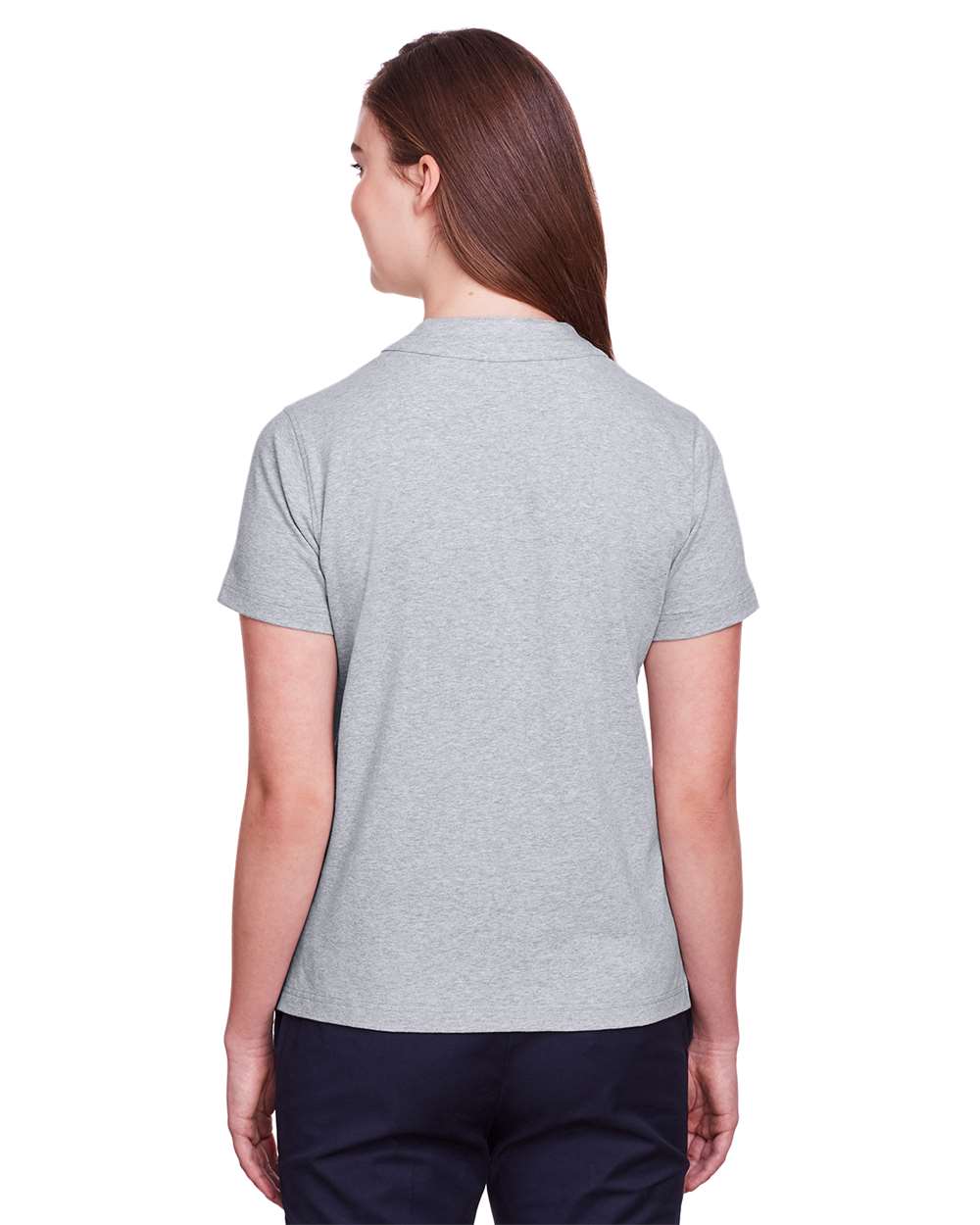 Women's Lakeshore Stretch Cotton Performance Polo - OnModelBack - B961E1092 - Heather Grey