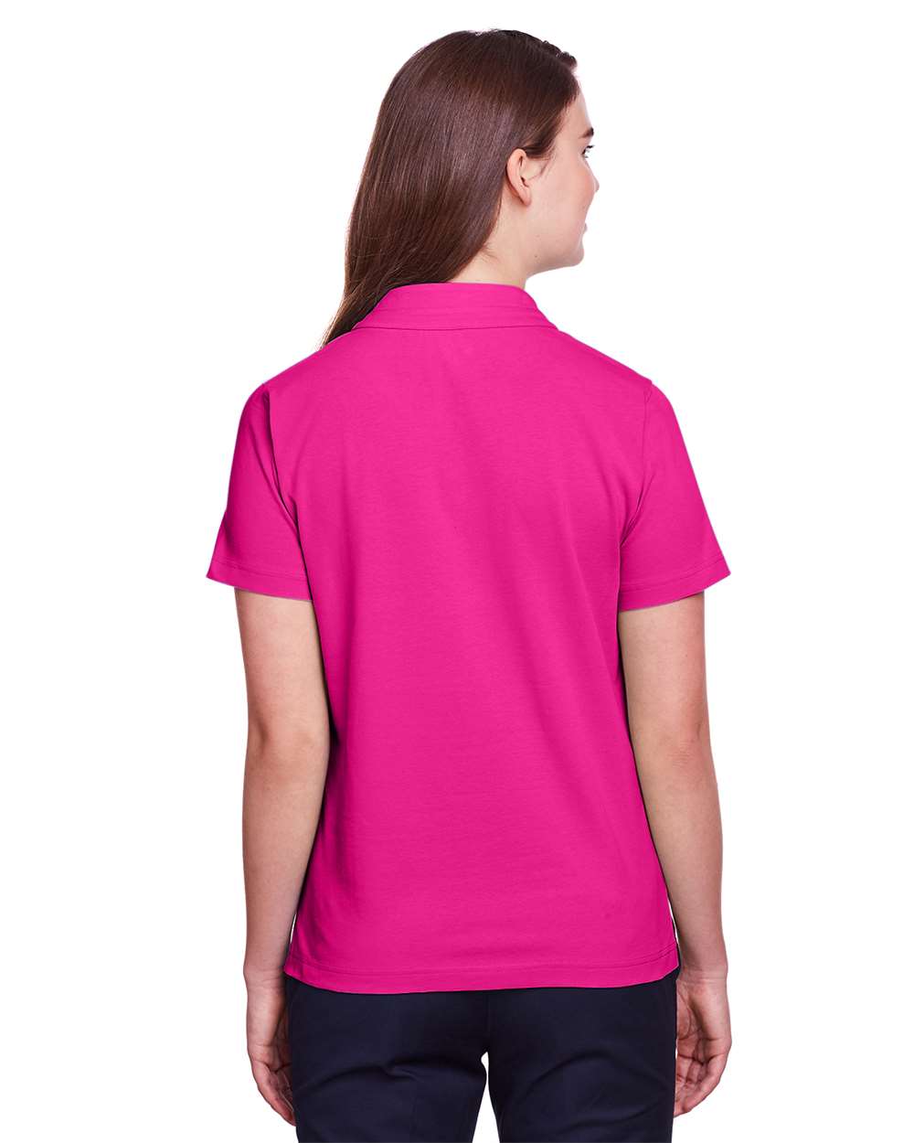 Women's Lakeshore Stretch Cotton Performance Polo - OnModelBack - B961E1302 - Heliconia