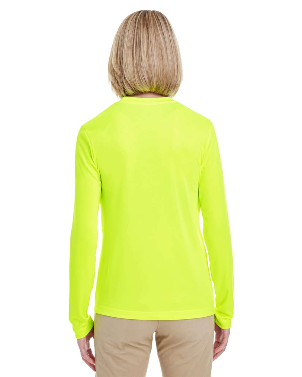 Women's Cool & Dry Performance Long Sleeve Top - OnModelBack - B936E1103 - Bright Yellow
