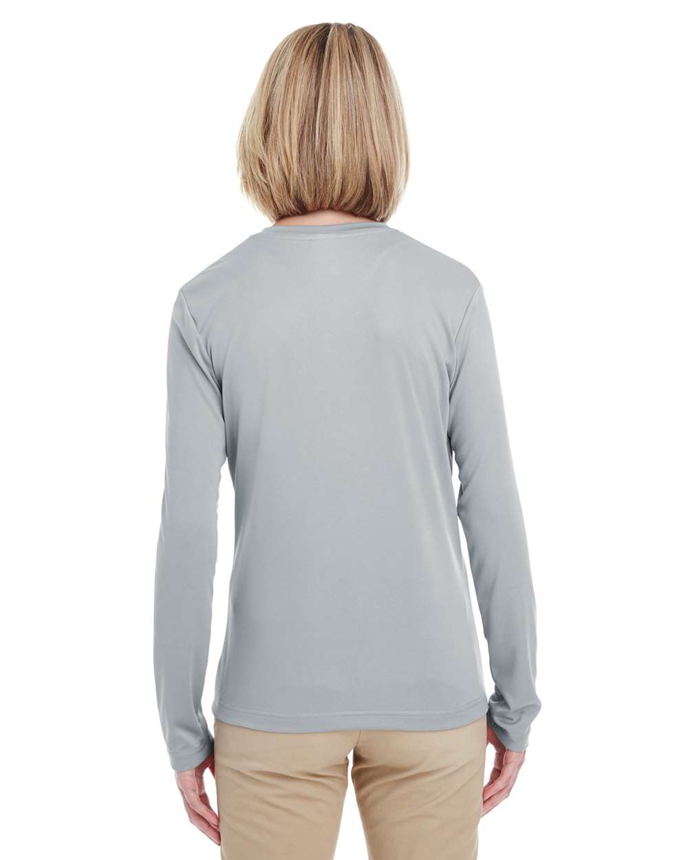 Women's Cool & Dry Performance Long Sleeve Top - OnModelBack - B936E1593 - Grey