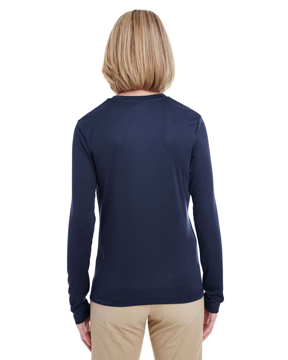 Women's Cool & Dry Performance Long Sleeve Top - OnModelBack - B936E1653 - Navy