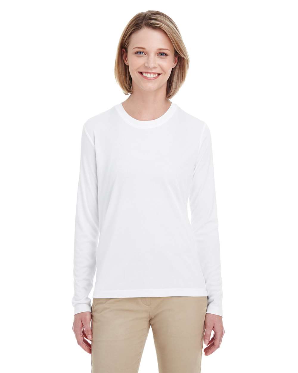 Women's Cool & Dry Performance Long Sleeve Top - OnModelFront - B936E1003 - White