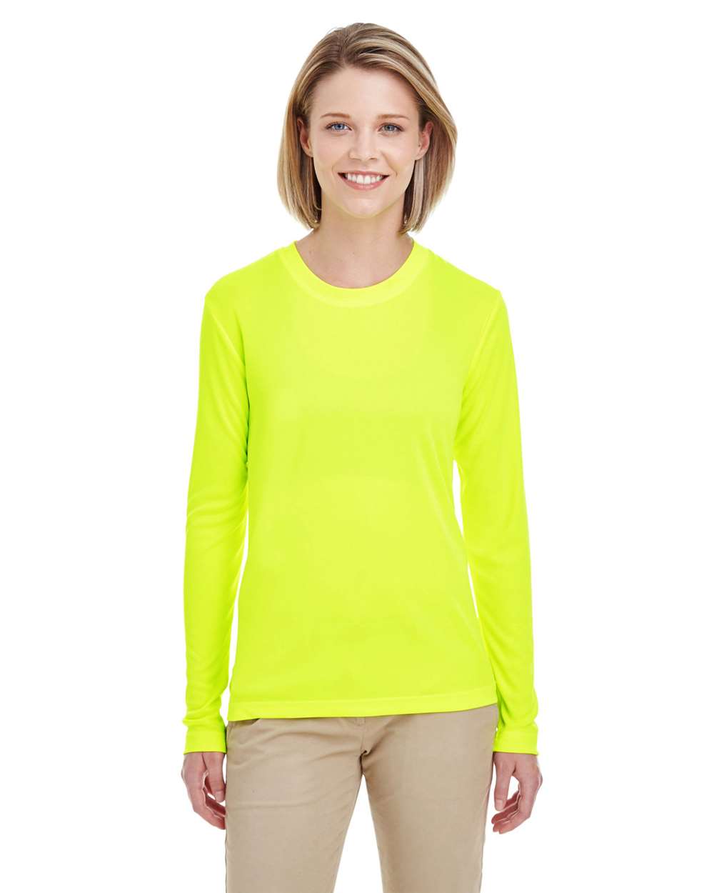 Women's Cool & Dry Performance Long Sleeve Top - OnModelFront - B936E1103 - Bright Yellow