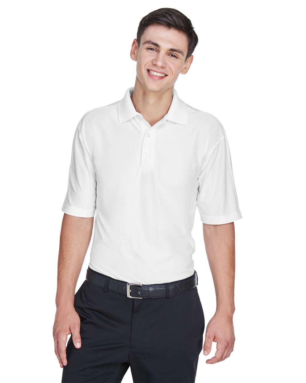 Men's Cool & Dry Elite Performance Polo - OnModelFront - B905E1003 - White