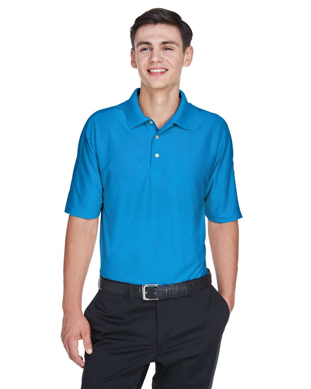 Men's Cool & Dry Elite Performance Polo - OnModelFront - B905E1253 - Pacific Blue