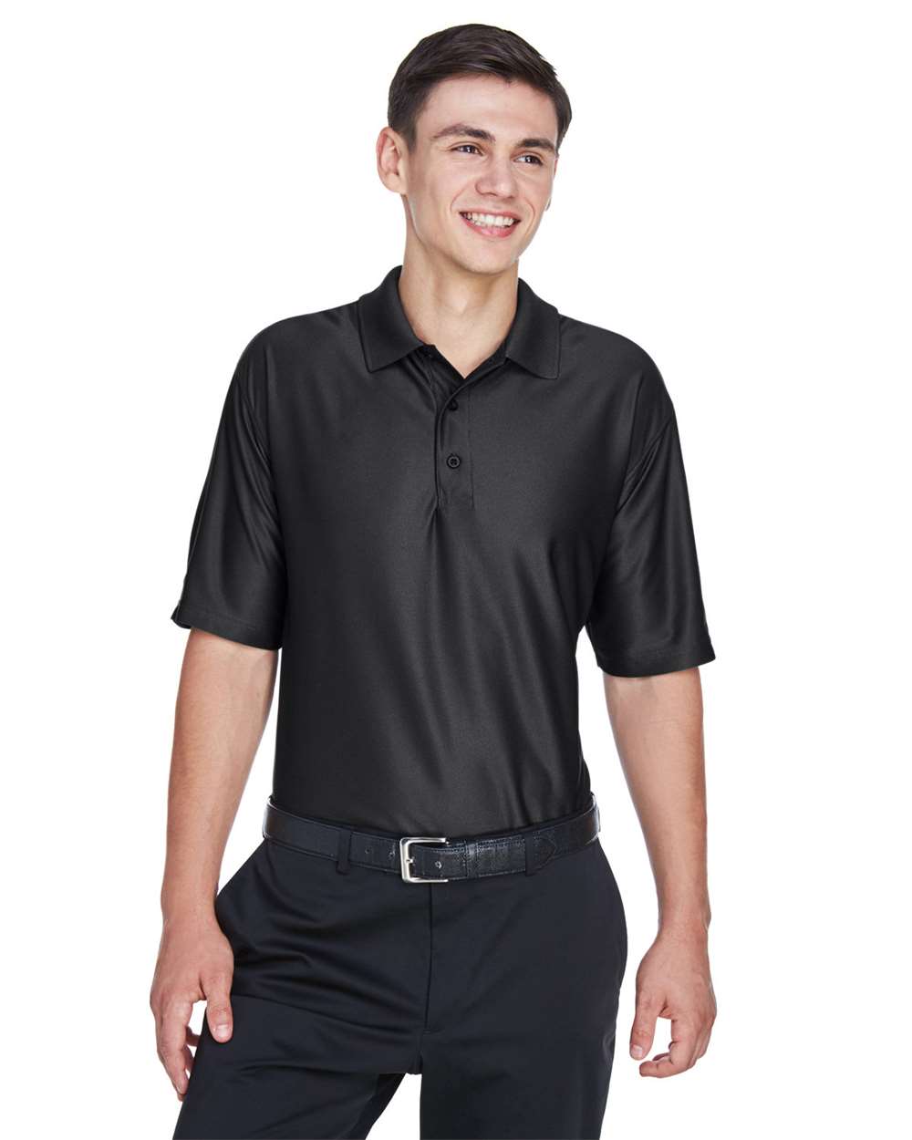 Men's Cool & Dry Elite Performance Polo - OnModelFront - B905E1505 - Black