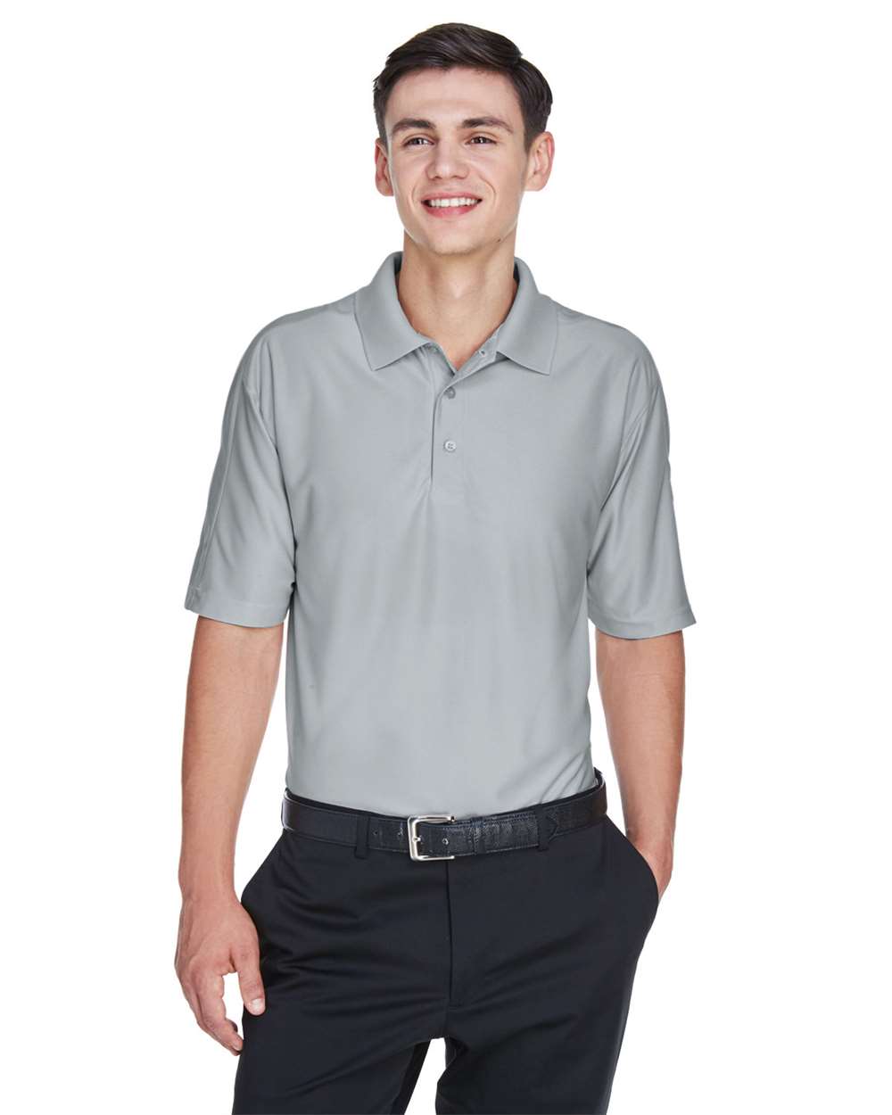 Men's Cool & Dry Elite Performance Polo - OnModelFront - B905E1593 - Grey