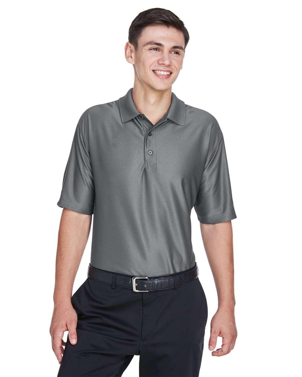 Men's Cool & Dry Elite Performance Polo - OnModelFront - B905E1623 - Charcoal