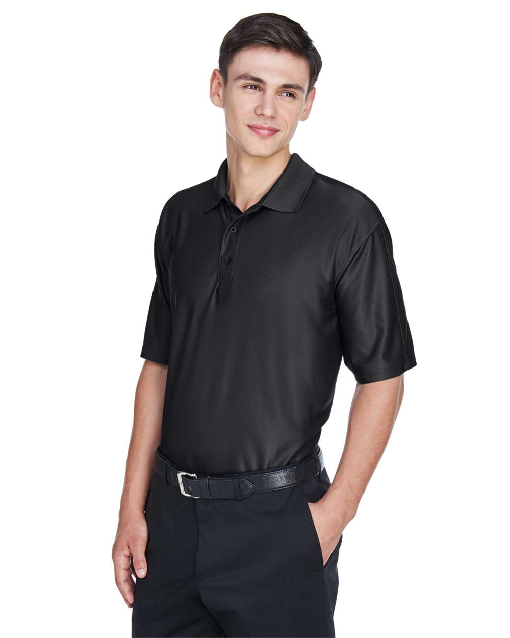 Men's Cool & Dry Elite Performance Polo - OnModelSide - B905E1505 - Black