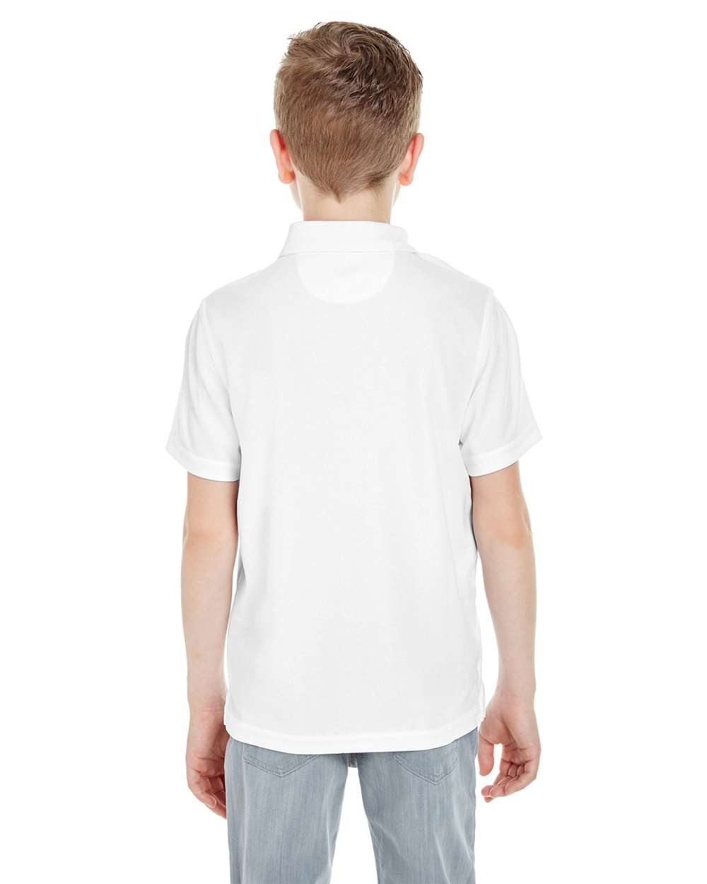 Youth Cool & Dry Mesh Piqué Polo - OnModelBack - B887E1003 - White