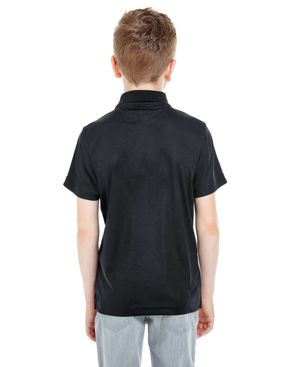 Youth Cool & Dry Mesh Piqué Polo - OnModelBack - B887E1503 - Black