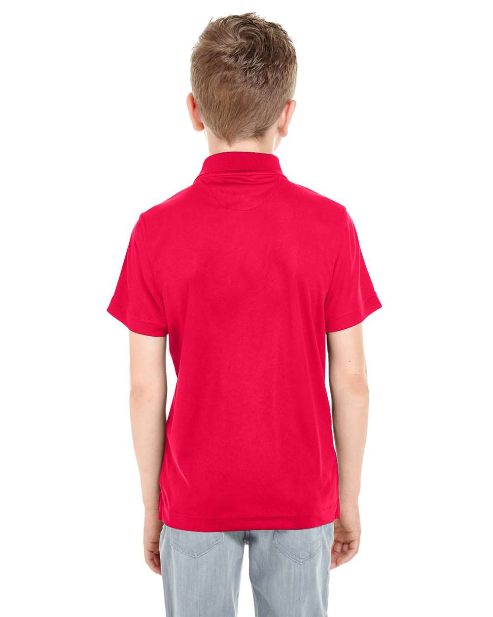 Youth Cool & Dry Mesh Piqué Polo - OnModelBack - B887E1703 - Red