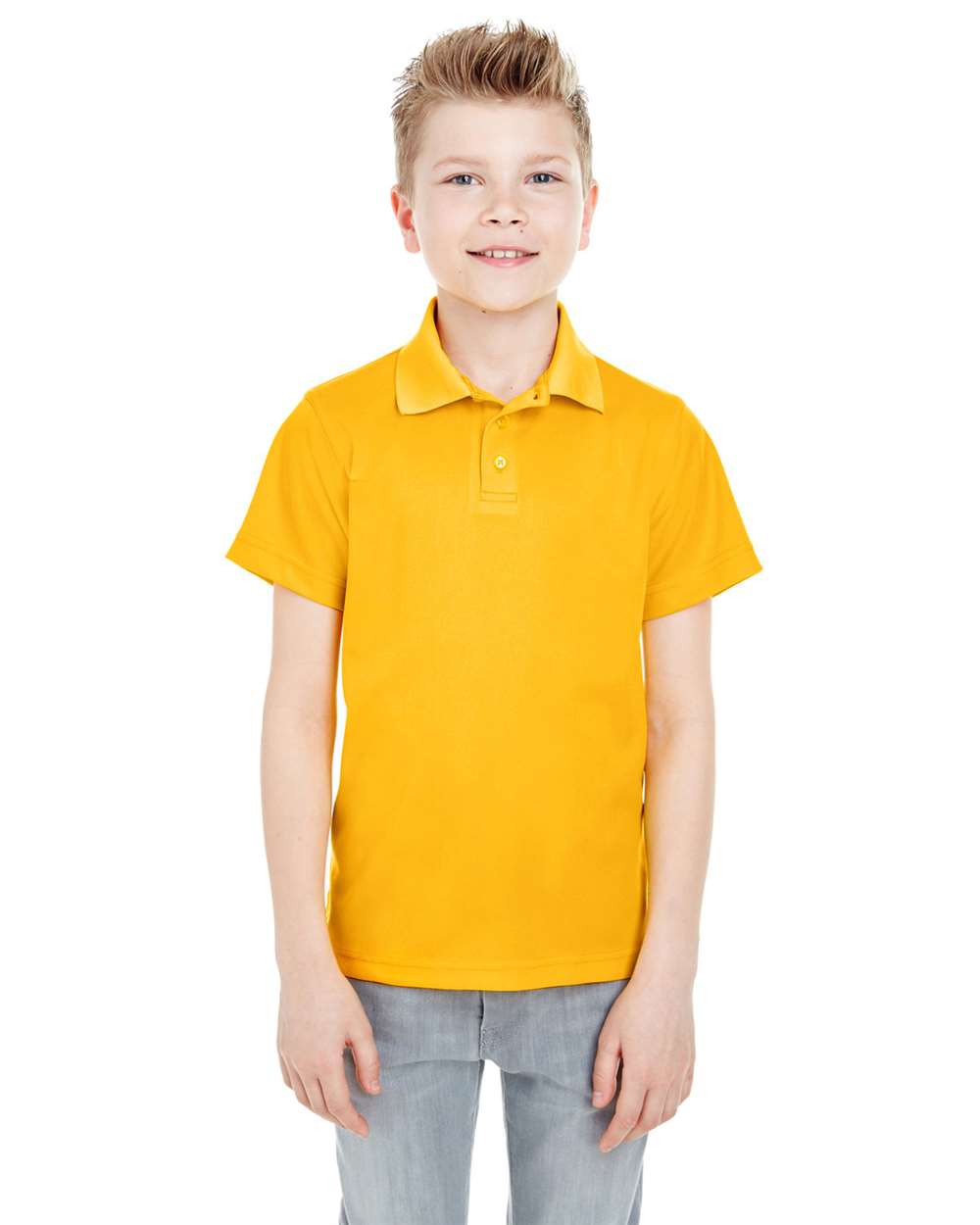 Youth Cool & Dry Mesh Piqué Polo - OnModelFront - B887E1123 - Gold