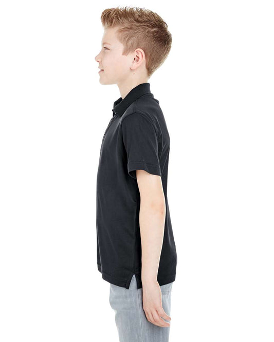 Youth Cool & Dry Mesh Piqué Polo - OnModelSide - B887E1503 - Black