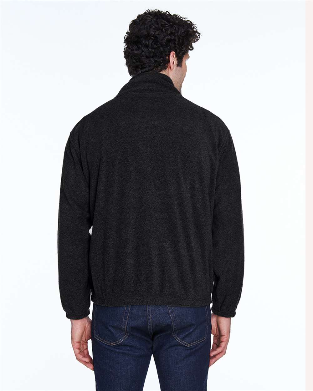 Men's Iceberg Fleece Full-Zip Jacket - OnModelBack - B918E1503 - Black