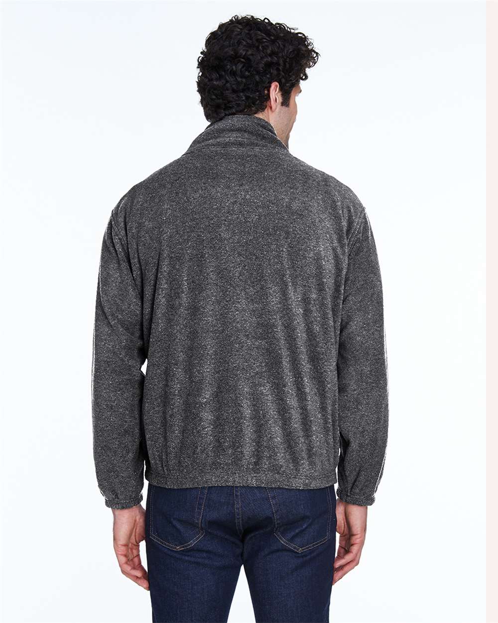 Men's Iceberg Fleece Full-Zip Jacket - OnModelBack - B918E1623 - Charcoal