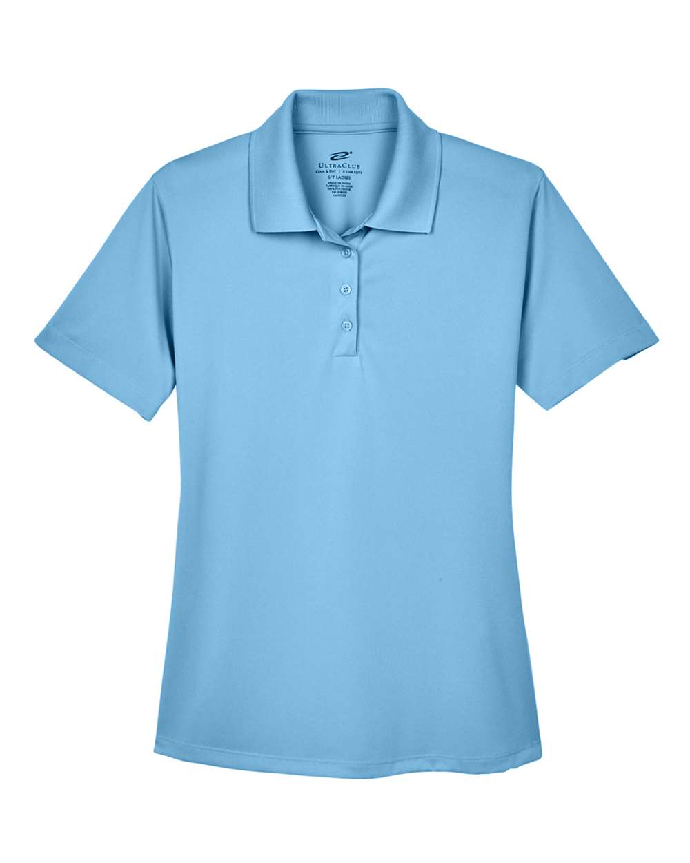Women's Cool & Dry 8-Star Elite Performance Interlock Polo - Front - B929E1263 - Columbia Blue