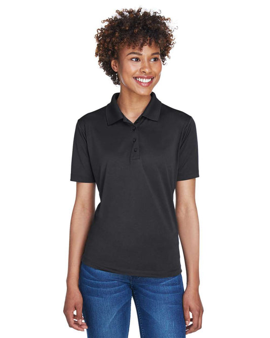 Women's Cool & Dry 8-Star Elite Performance Interlock Polo - OnModelFront - B929E1503 - Black