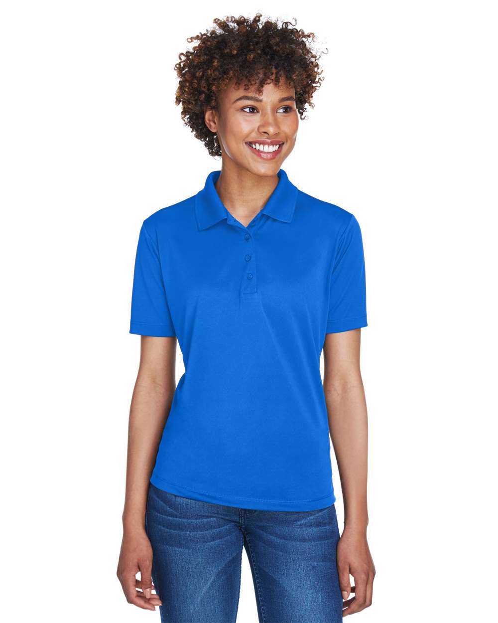 Women's Cool & Dry 8-Star Elite Performance Interlock Polo - OnModelFront - B929E1753 - Royal