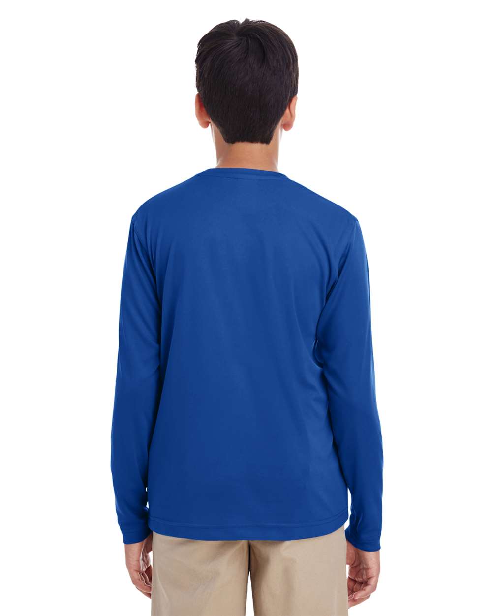 Youth Cool & Dry Performance Long Sleeve Top - OnModelBack - B937E1752 - Royal