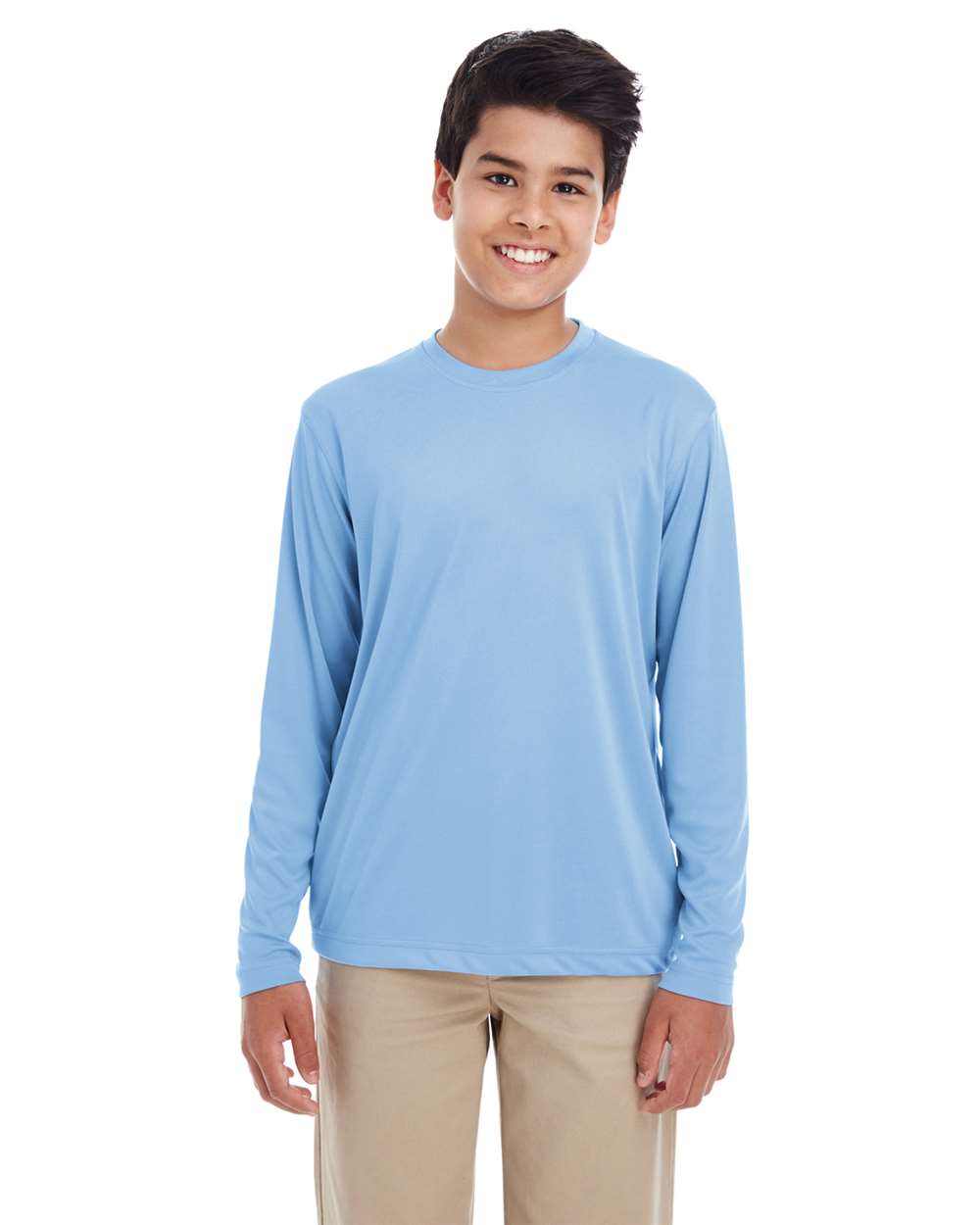 Youth Cool & Dry Performance Long Sleeve Top - OnModelFront - B937E1262 - Columbia Blue