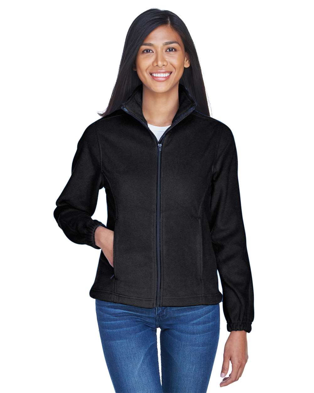 Women's Iceberg Fleece Full-Zip Jacket - OnModelFront - B916E1503 - Black