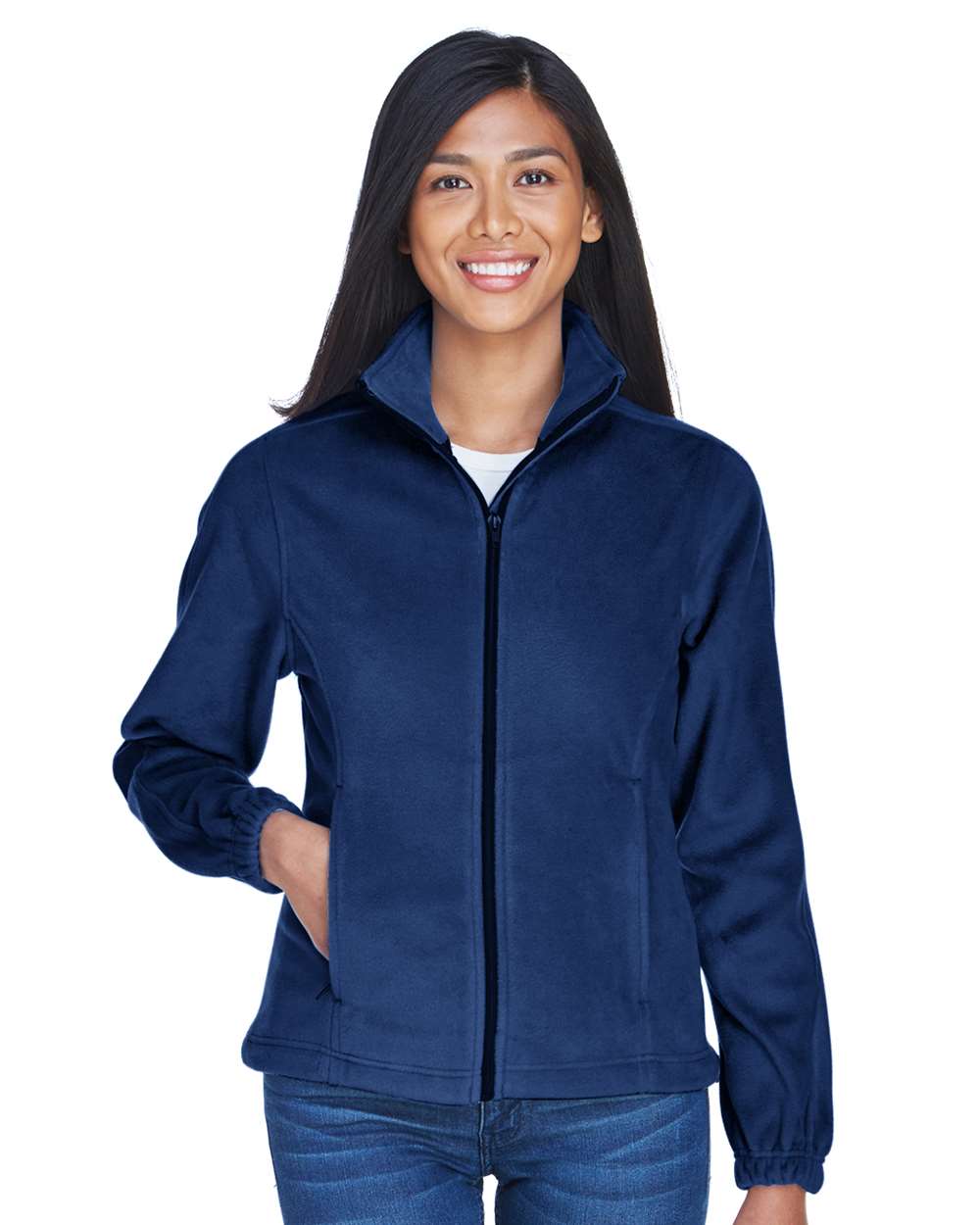 Women's Iceberg Fleece Full-Zip Jacket - OnModelFront - B916E1653 - Navy