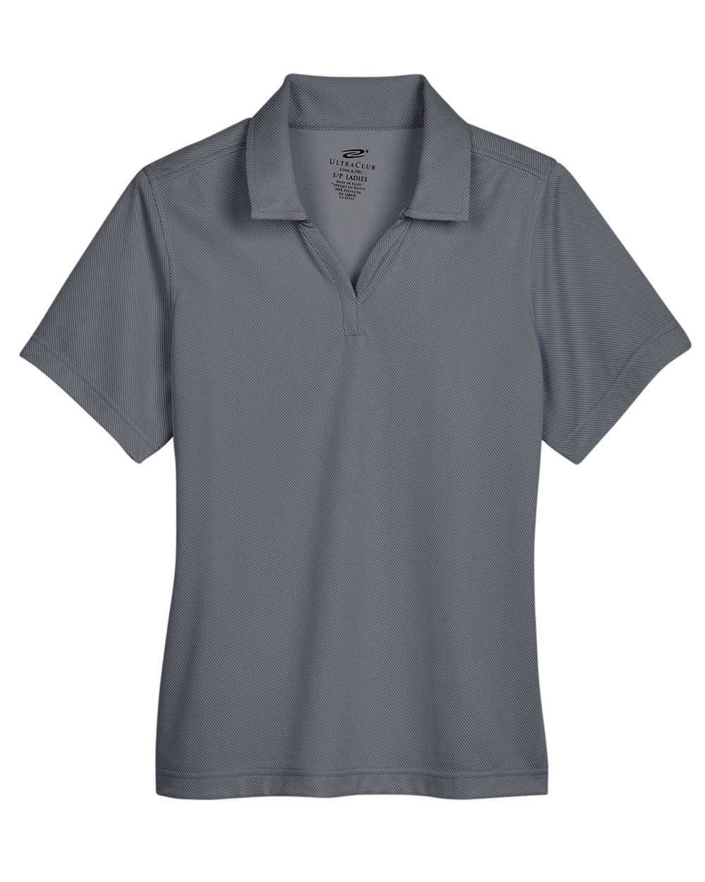 Women's Cavalry Twill Performance Polo - Front - B959E1102 - Charcoal/ Navy
