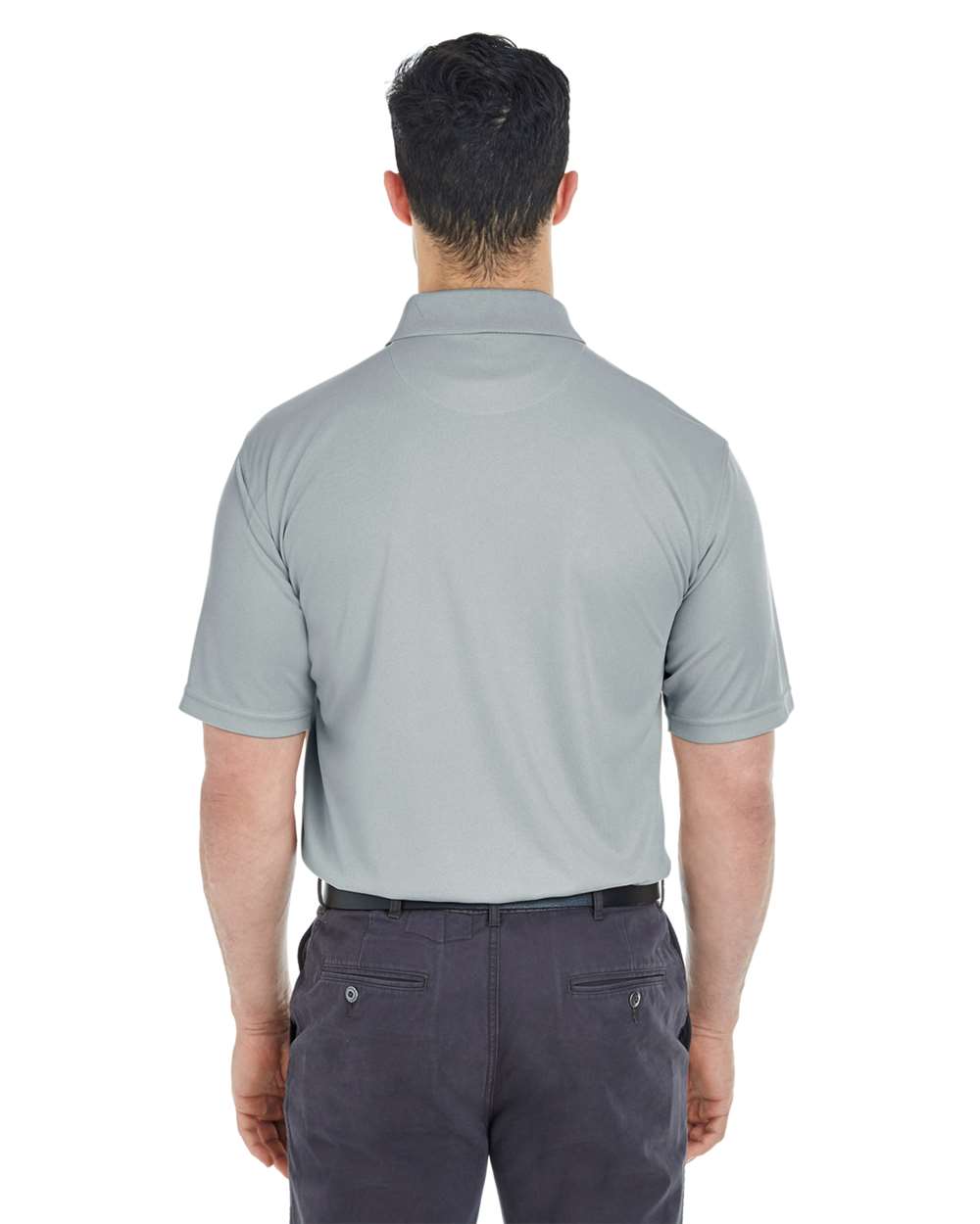Men's Tall Cool & Dry Mesh Piqué Polo - OnModelBack - B886E1356 - Silver