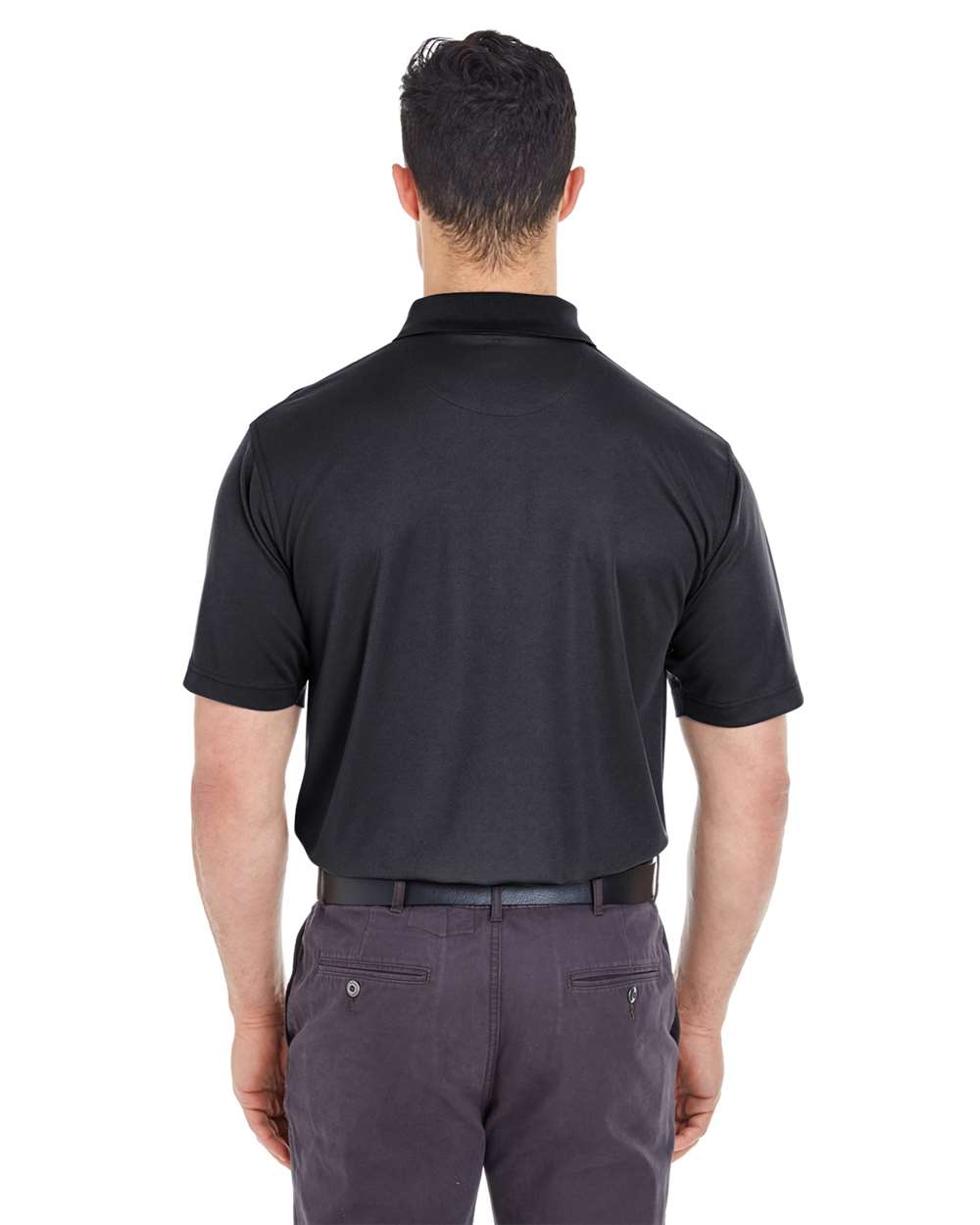 Men's Tall Cool & Dry Mesh Piqué Polo - OnModelBack - B886E1506 - Black