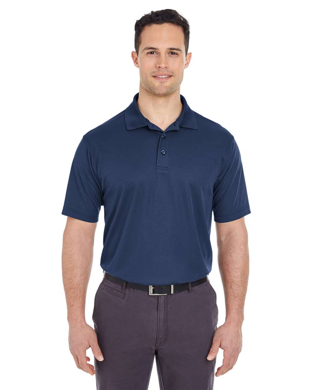 Men's Tall Cool & Dry Mesh Piqué Polo - OnModelFront - B886E1656 - Navy
