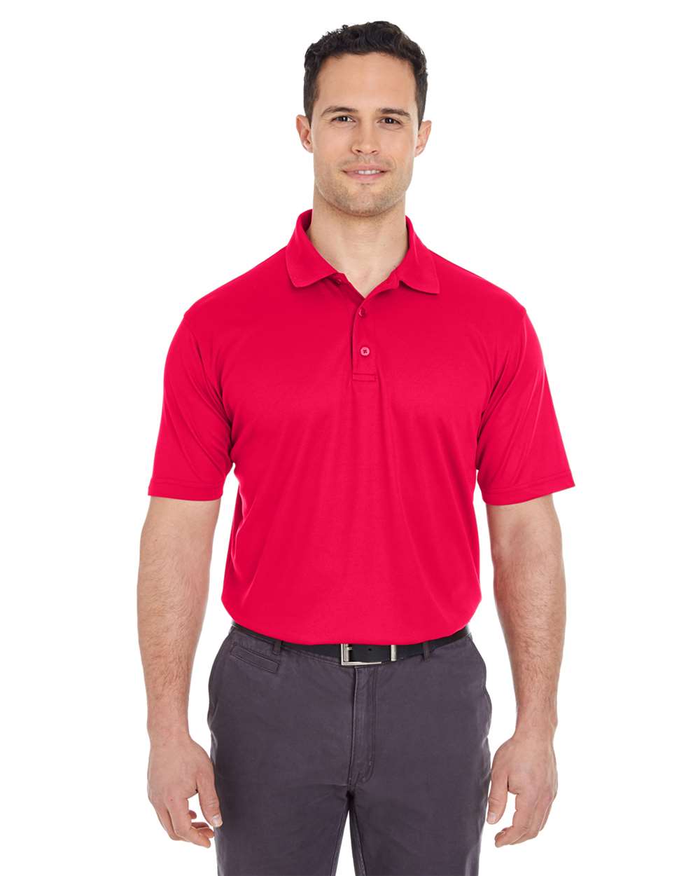 Men's Tall Cool & Dry Mesh Piqué Polo - OnModelFront - B886E1706 - Red