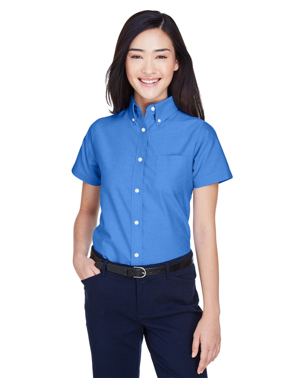 Women's Classic Wrinkle-Resistant Short Sleeve Oxford - styleImage
