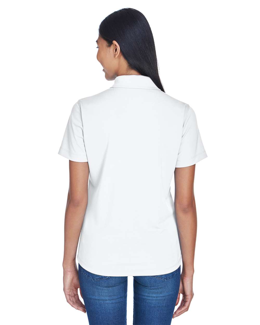 Women's Cool & Dry Stain-Release Performance Polo - OnModelBack - B915E1004 - White